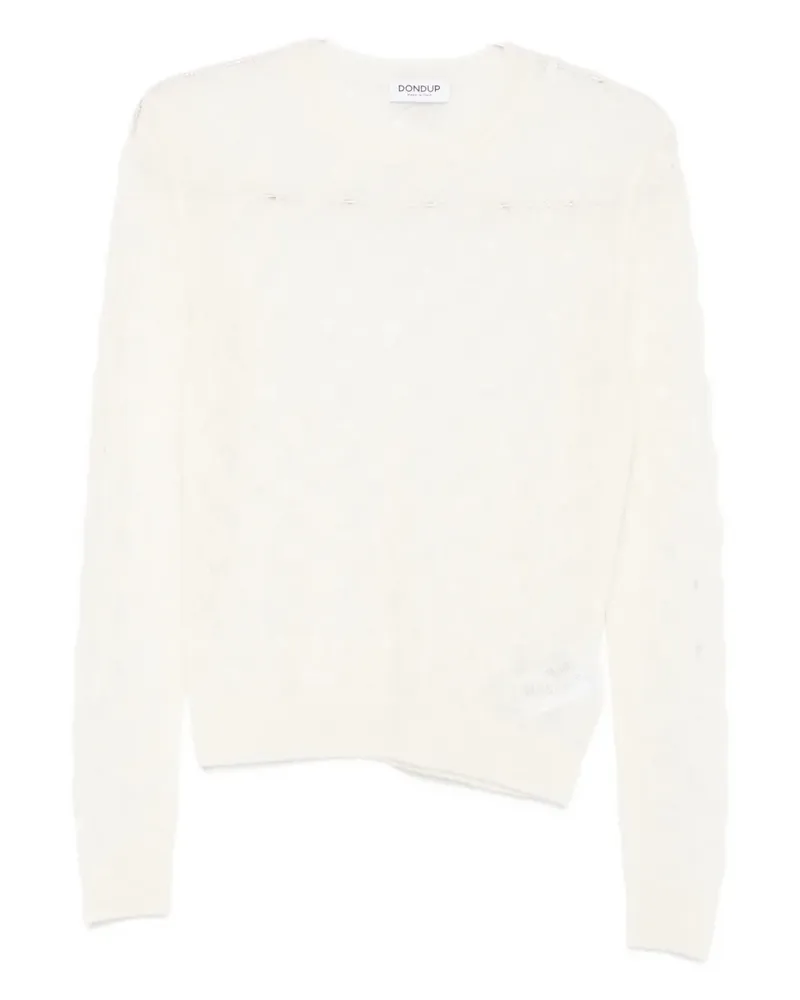 Dondup Pullover mit Lochstrickmuster - Weiß Weiß