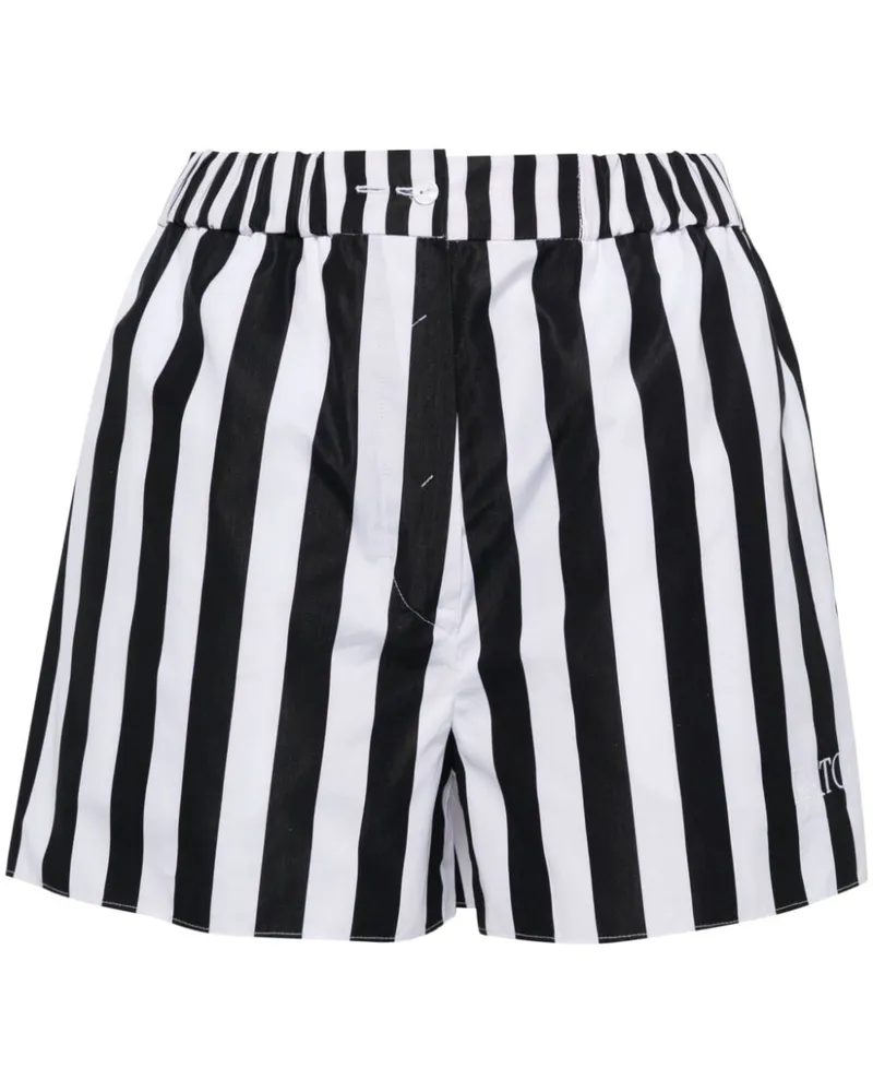 Patou Gestreifte Shorts - Schwarz Schwarz
