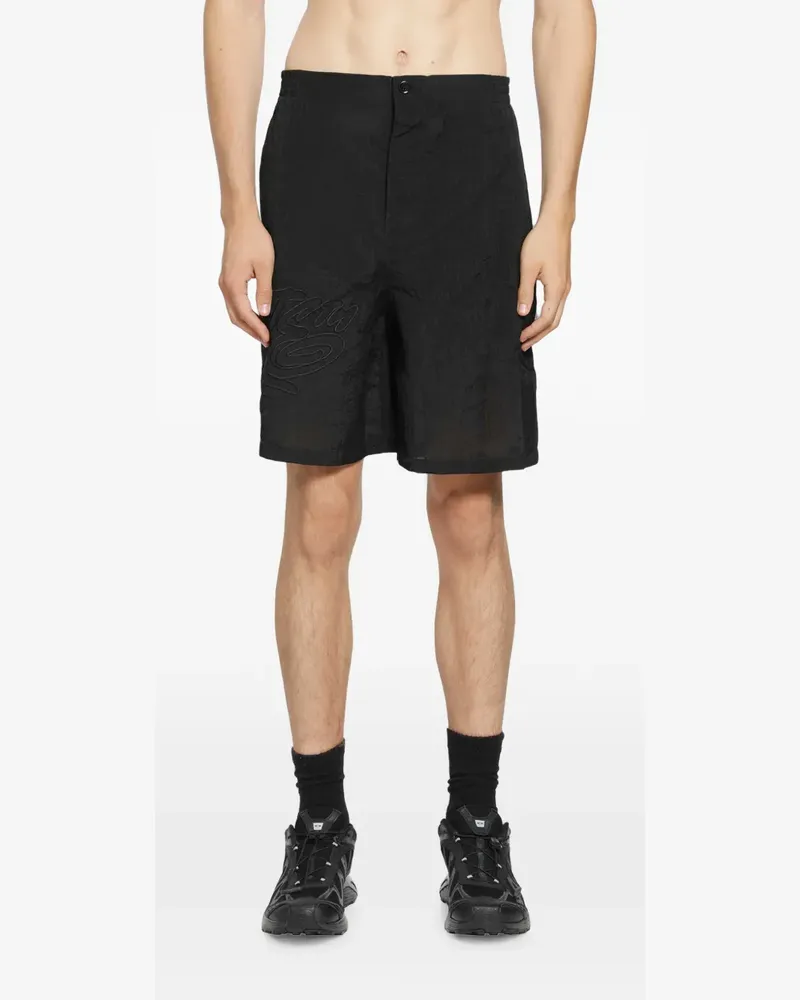 OFF-WHITE Handstyle Organza-Shorts mit Logo - Schwarz Schwarz