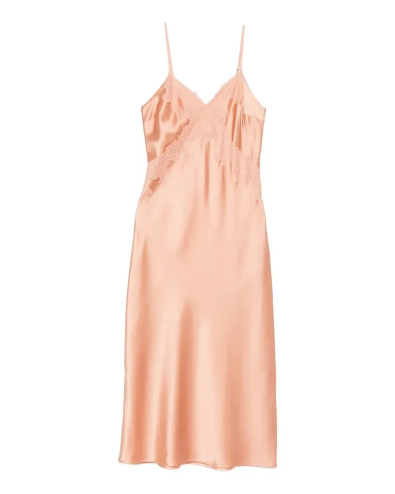 Patrizia Pepe lace satin midi dress - Rosa Rosa