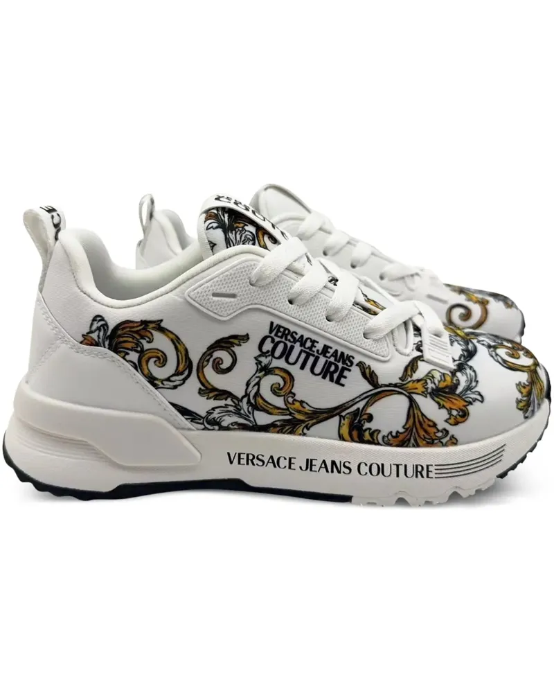 Versace Jeans Sneakers mit Barocco-Print - Weiß Weiß