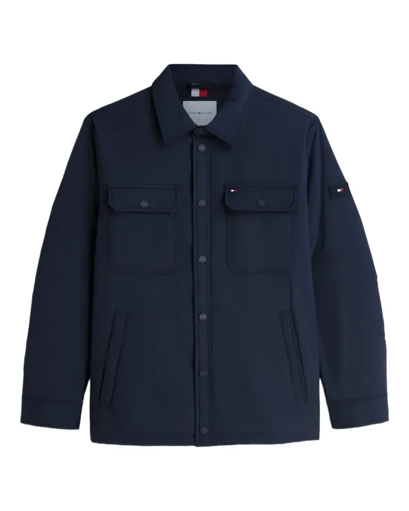 Tommy Hilfiger padded logo-patch shirt jacket - Blau Blau