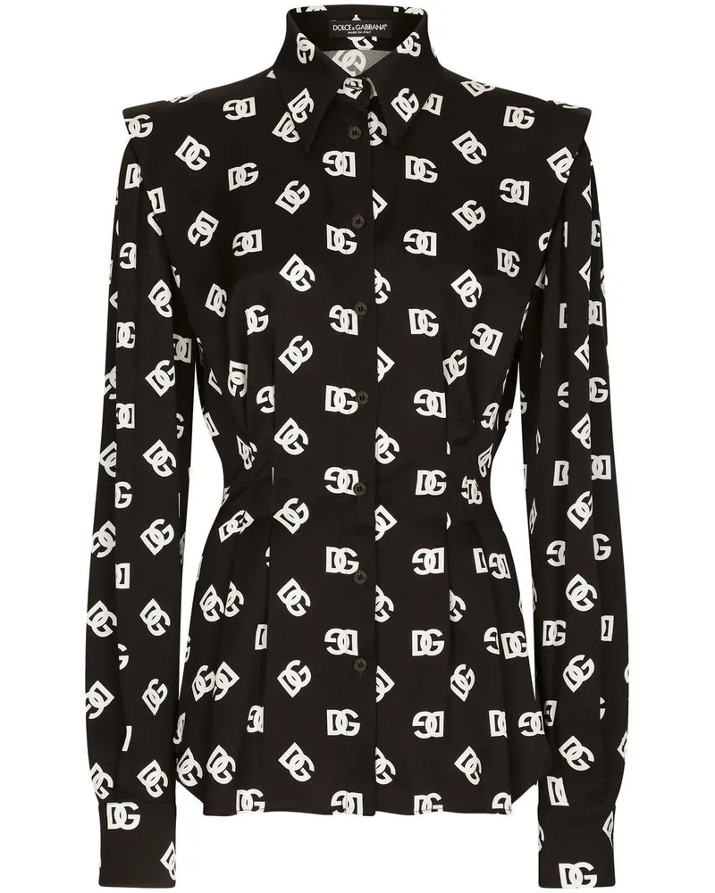 Dolce & Gabbana Hemd aus Seidenstretch - Schwarz Schwarz