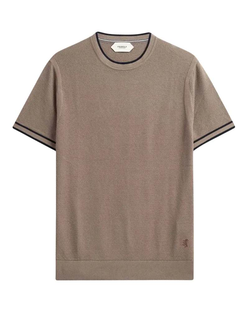 Pringle of Scotland T-Shirt mit Rautenstich - Braun Braun