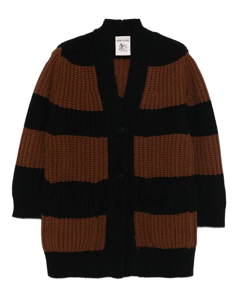 Semicouture Gestreifter Cardigan - Braun Braun