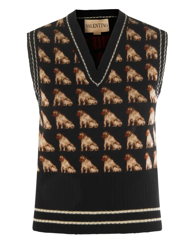 Valentino Garavani animal-print vest - Schwarz Schwarz