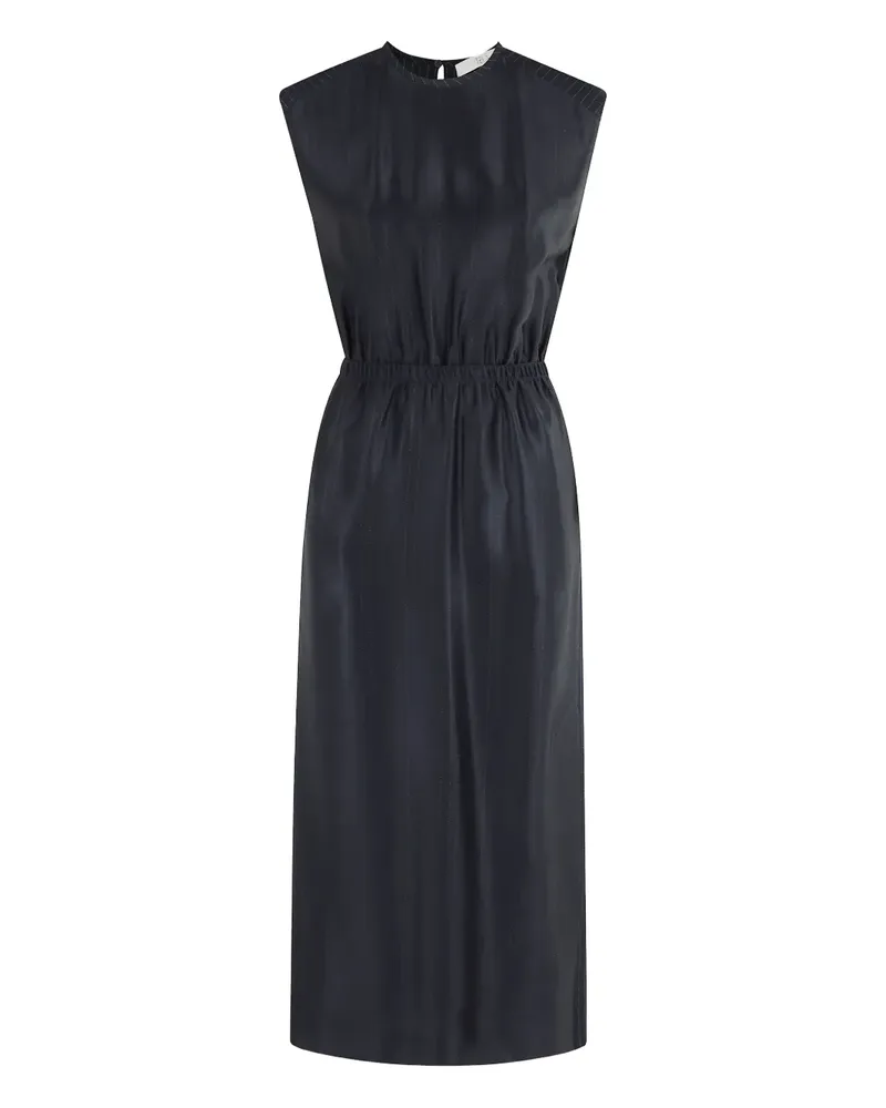 TELA Wattiertes Kleid mit Nadelstreifen - Blau Blau