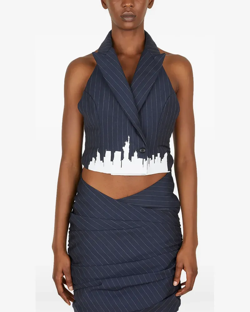 LOURDES New York Tanktop mit Nadelstreifen - Blau Blau