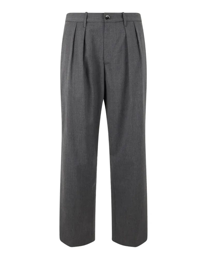 nine:inthe:morning Kai Straight-Leg-Hose mit Falten - Grau Grau