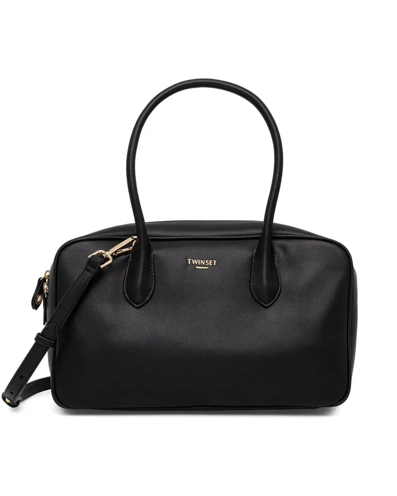 Twin-Set Umhängetasche mit Logo - Schwarz Schwarz