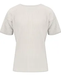 Issey Miyake Plissiertes T-Shirt Grau