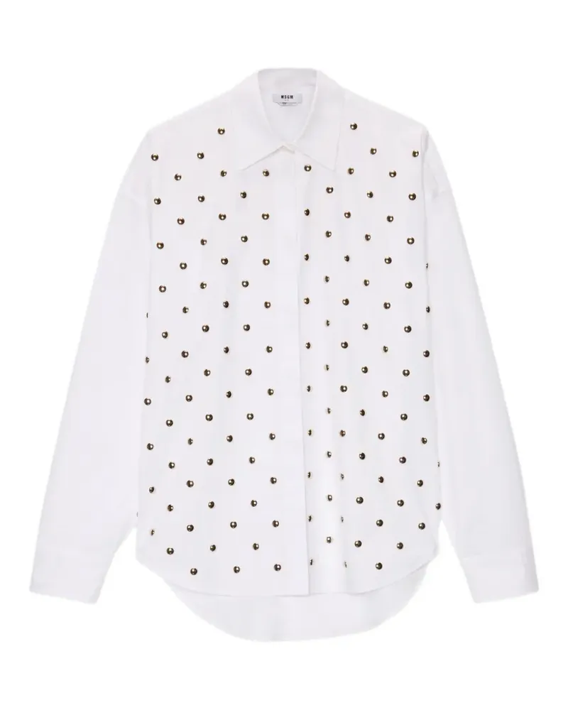 MSGM Hemd mit Nieten - Weiß Weiß