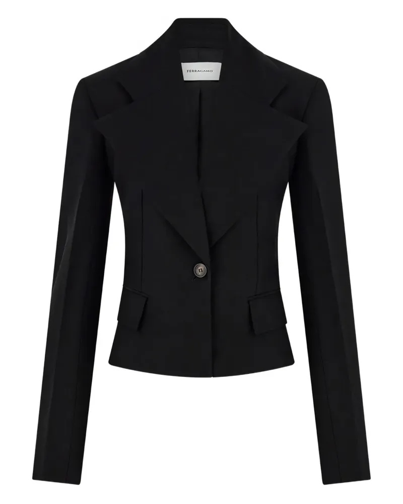 Ferragamo Cropped-Blazer - Schwarz Schwarz