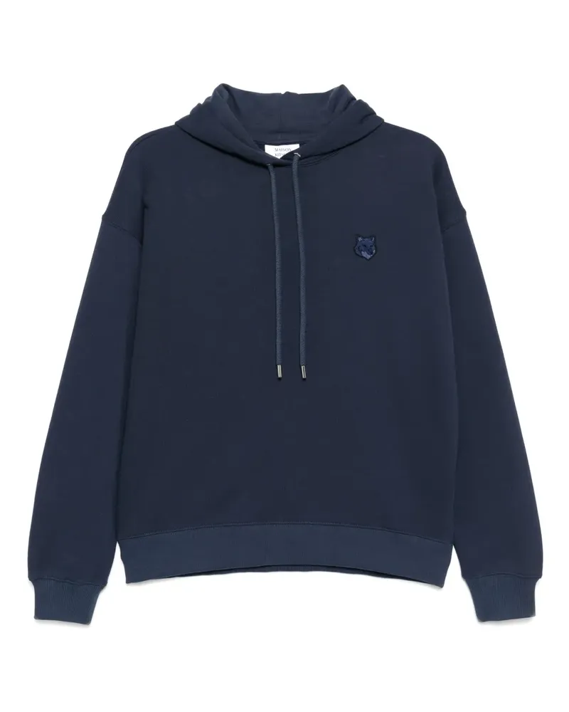 Kitsuné Hoodie mit Fuchskopf-Patch - Blau Blau