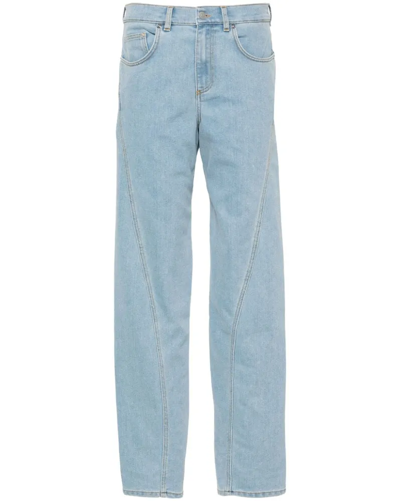 Thierry Mugler Tief sitzende Jeans mit verdrehten Nähten Blau