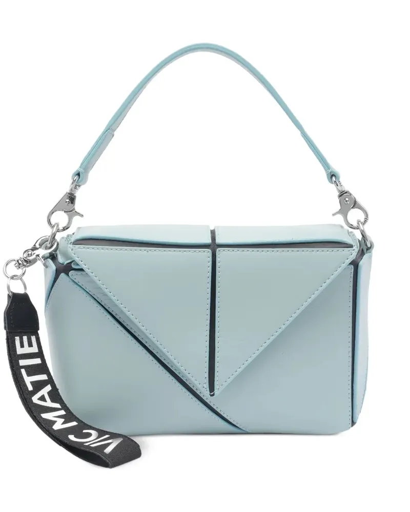 Vic Matié Schultertasche mit geometrischen Einsätzen - Blau Blau