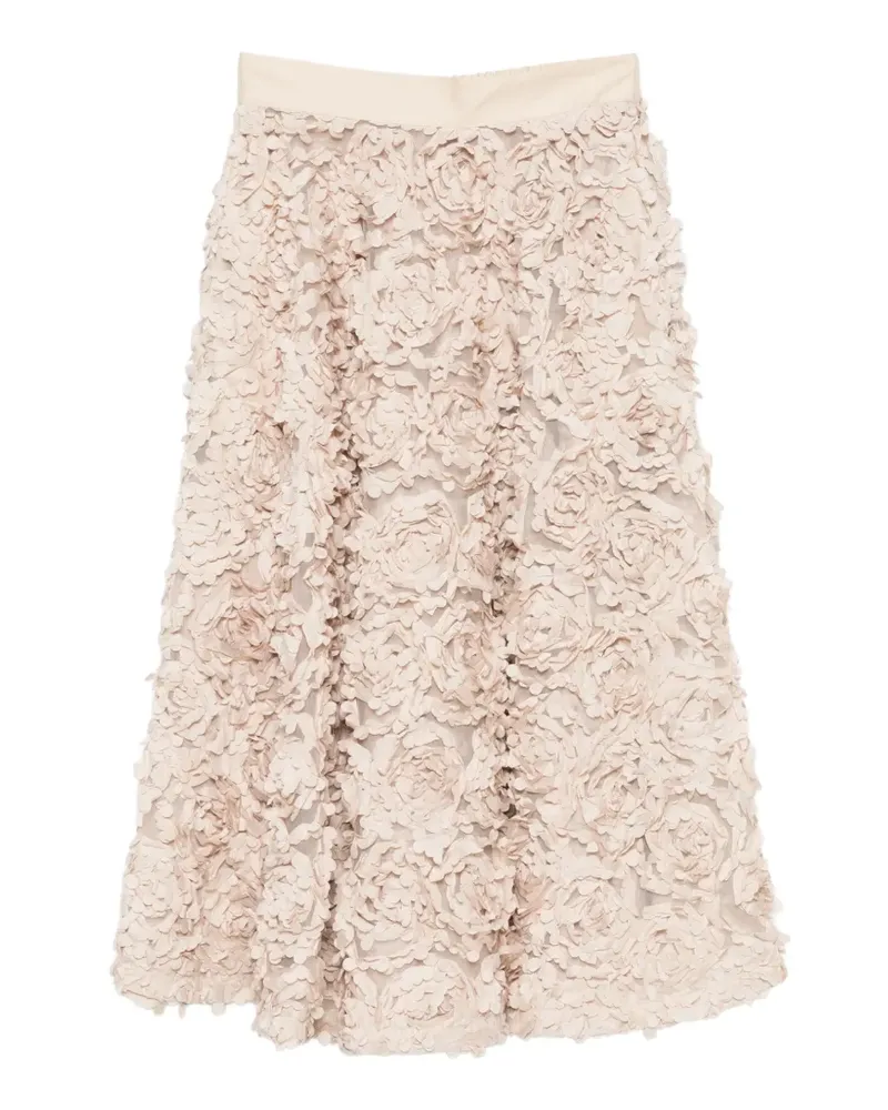 PLAN C Jodie Midirock mit Blumendetail - Nude Nude