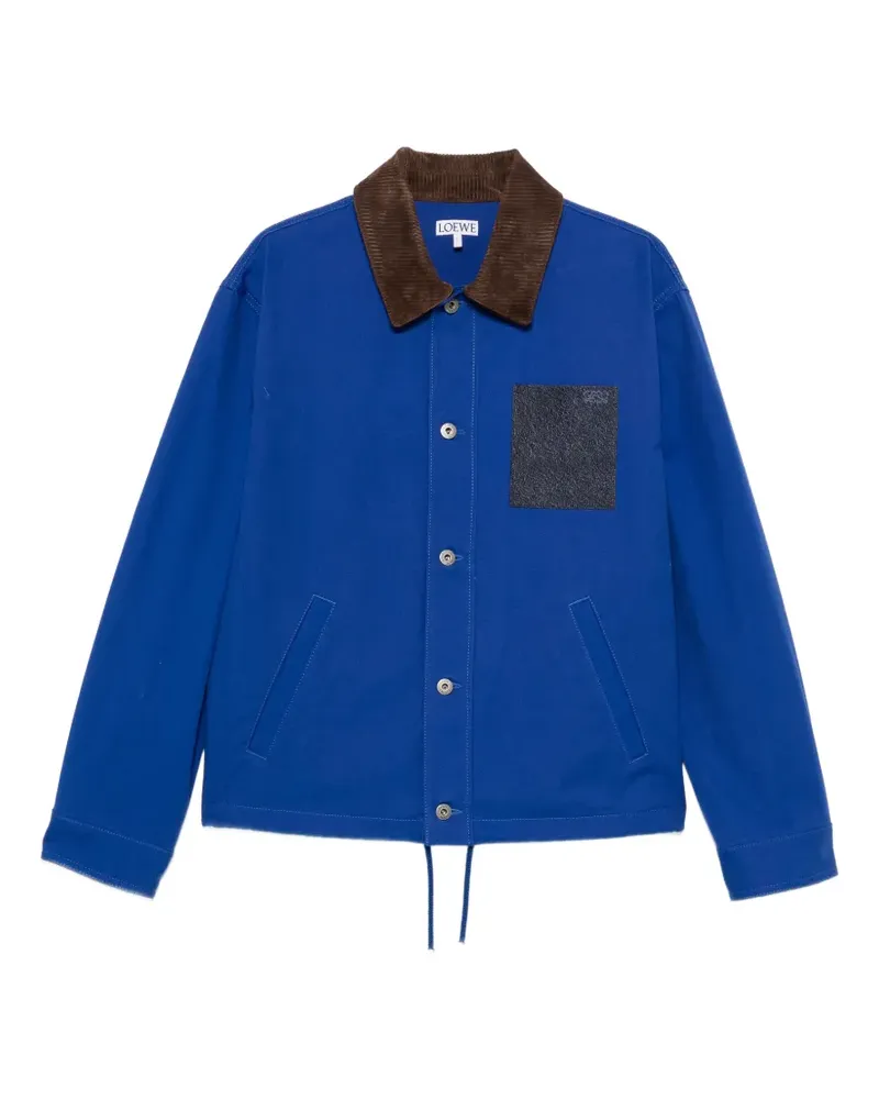 Loewe corduroy-collar patch-pocket overshirt - Blau Blau