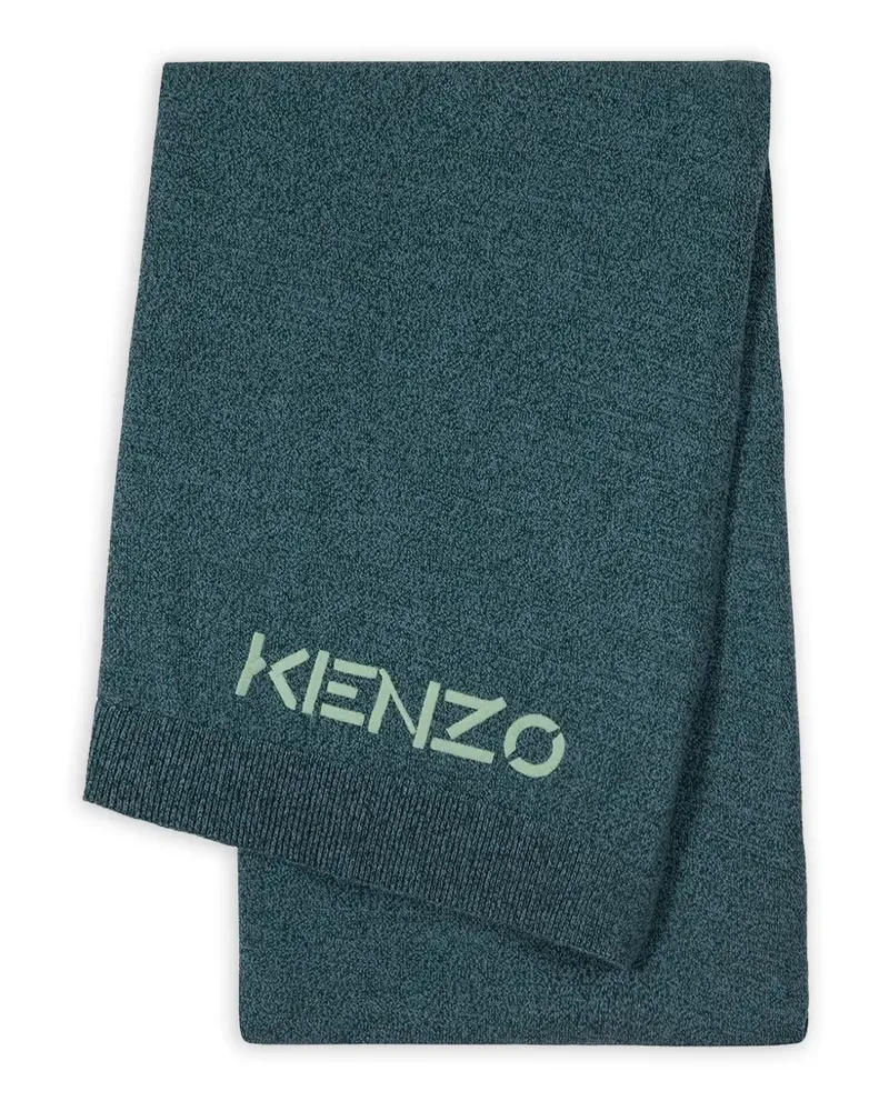 Kenzo embroidered-logo throw - Grün Grün