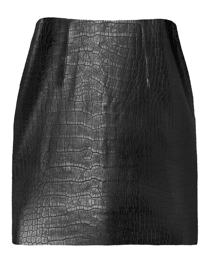 Wolford Schmaler Minirock mit geprägtem Alligator-Effekt - Schwarz Schwarz