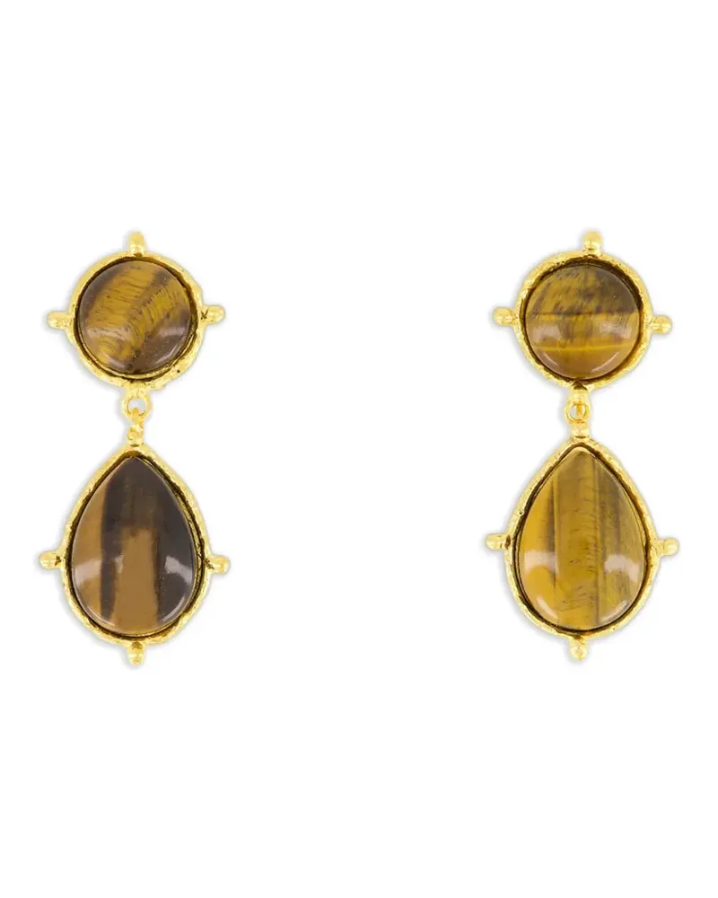 Sylvia Toledano 2 Pierres Dots Hängeohrringe - Gold Gold