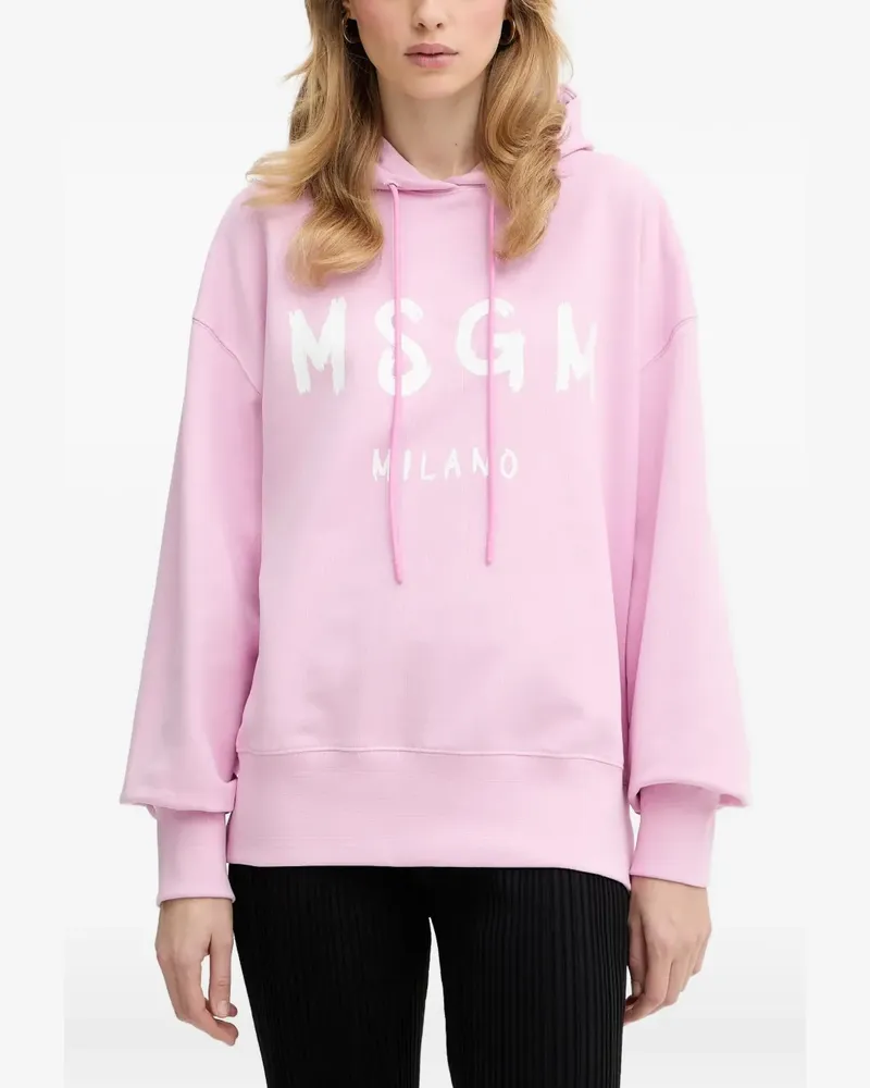 MSGM Hoodie mit Logo - Rosa Rosa