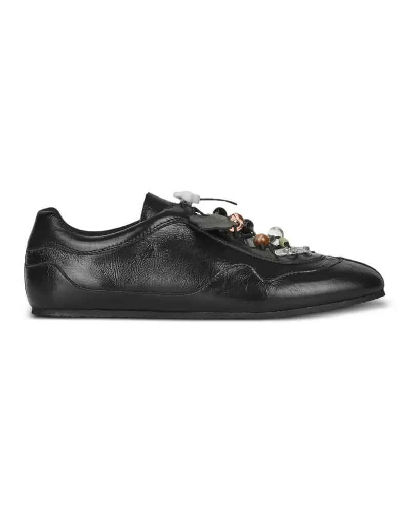 Cecilie Bahnsen Blaise bead-embellished leather sneakers - Schwarz Schwarz