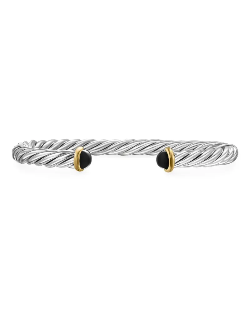 David Yurman Cable Armspange aus 14kt Gelbgold und Sterlingsilber 6mm Silber