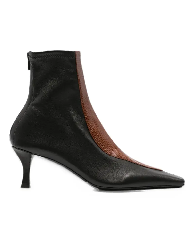 Proenza Schouler Trap Stretch ankle boots in embossed-lizard combo - Schwarz Schwarz
