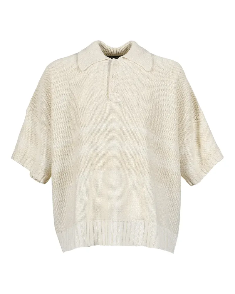 Wales Bonner Calm knit polo shirt - Nude Nude