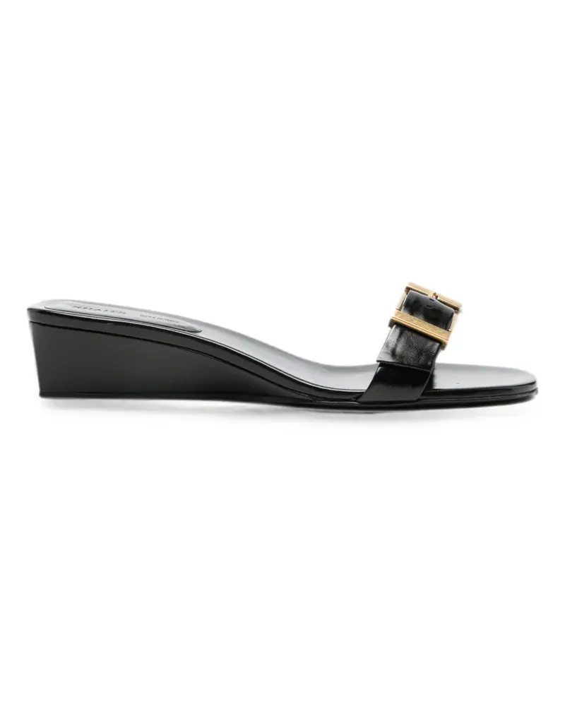 KHAITE Manhattan buckle-detail wedge sandals - Schwarz Schwarz