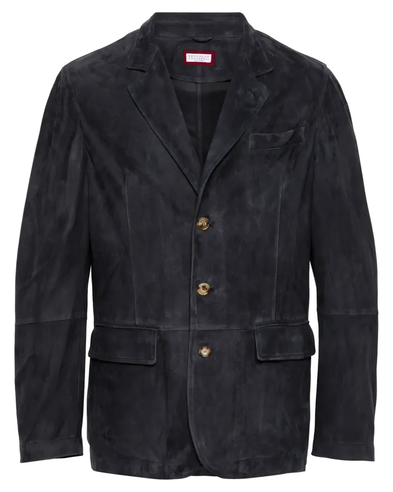 Brunello Cucinelli Sakko aus Wildleder - Blau Blau