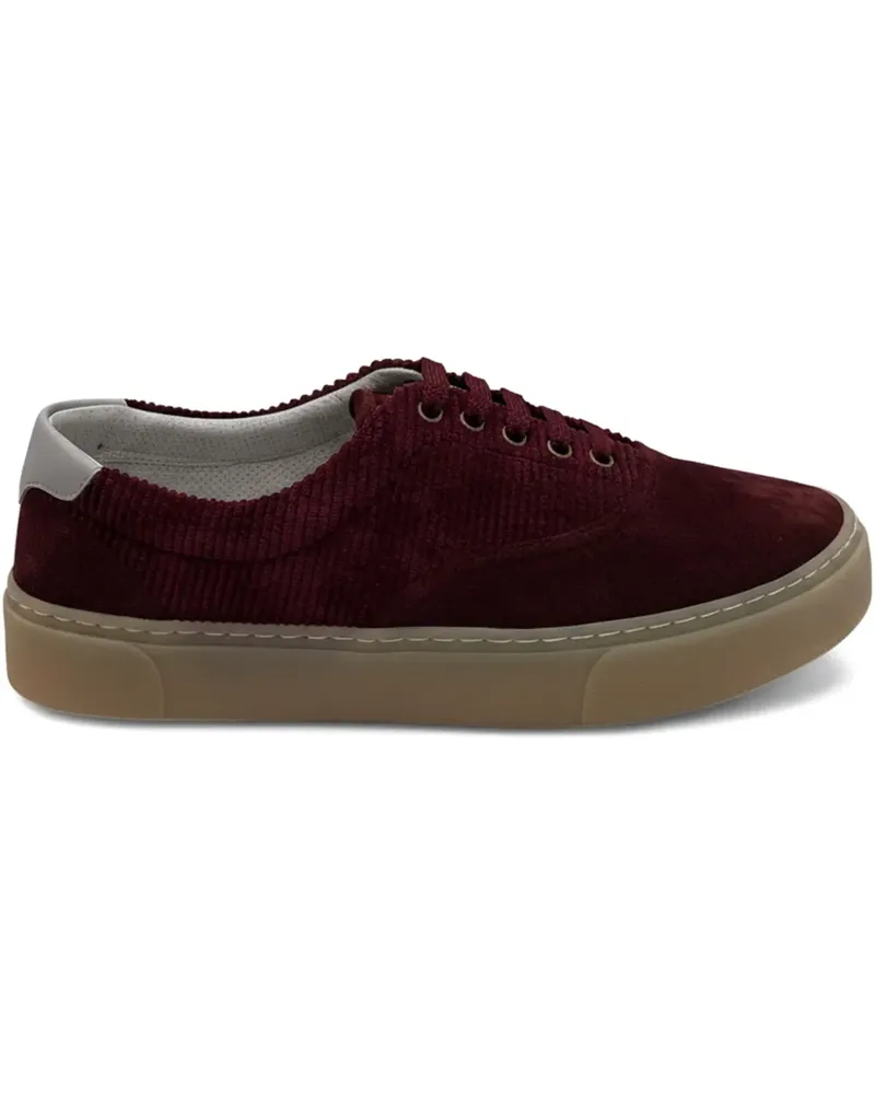 Brunello Cucinelli Sneakers aus Cord und Wildleder - Rot Rot