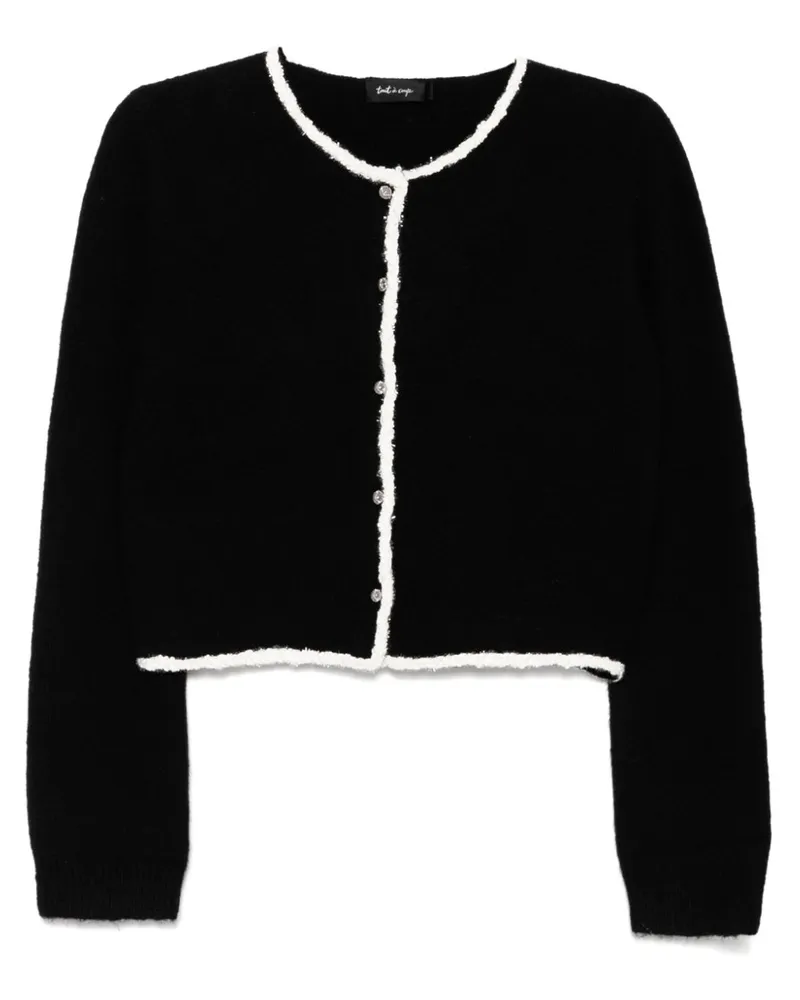 Tout a Coup Cardigan mit Kontrastdetails - Schwarz Schwarz