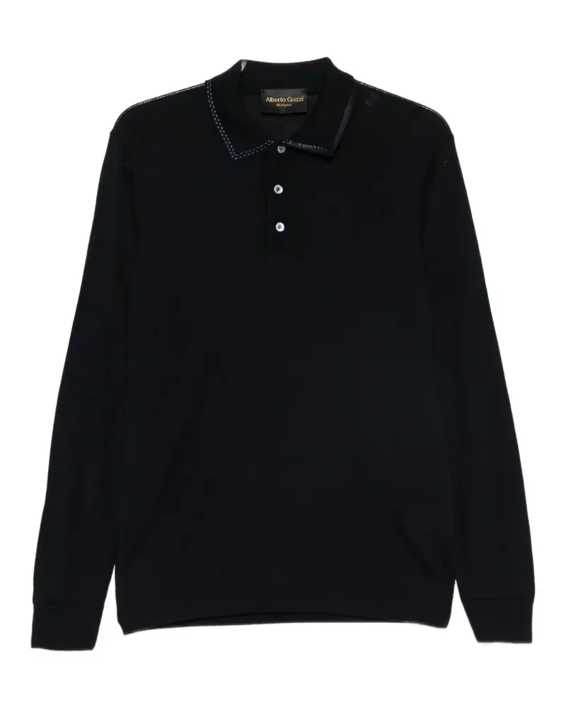Alberto Gozzi contrast-stitched wool sweater - Blau Blau