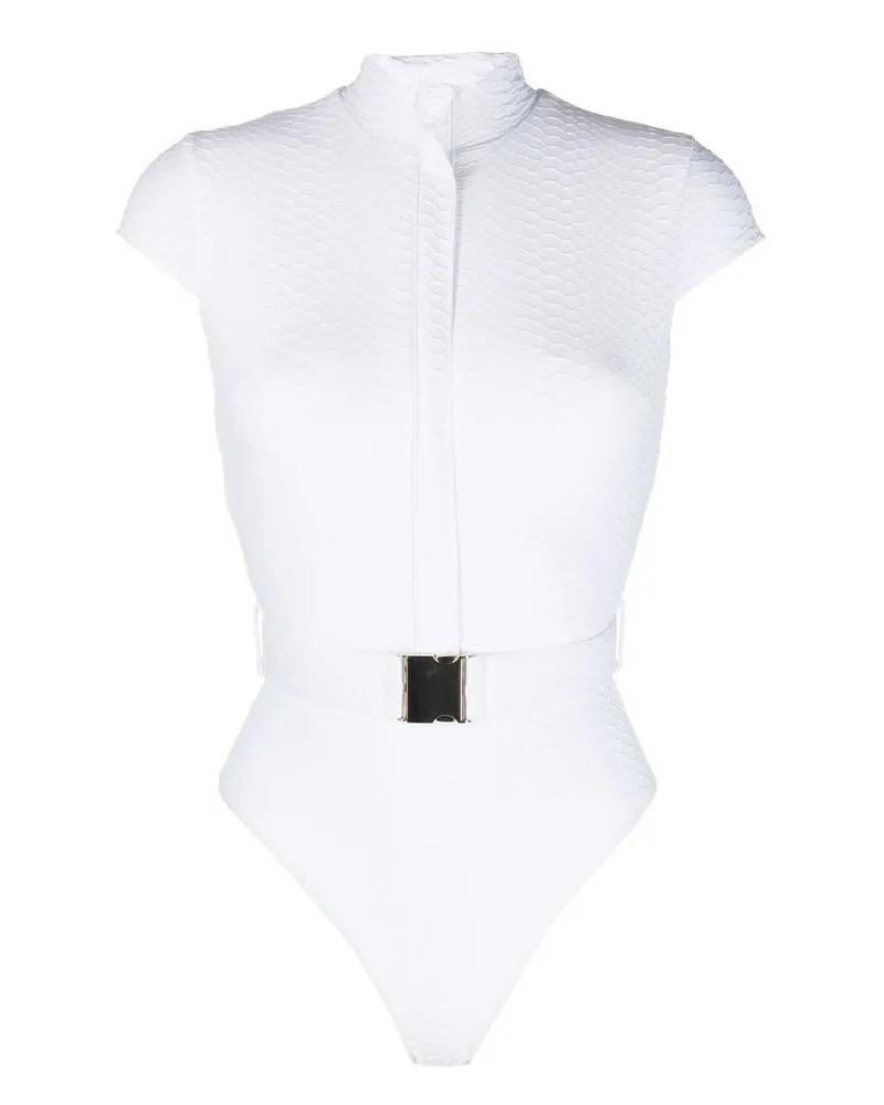 Noire Swimwear Badeanzug mit Gürtel - Weiß Weiß