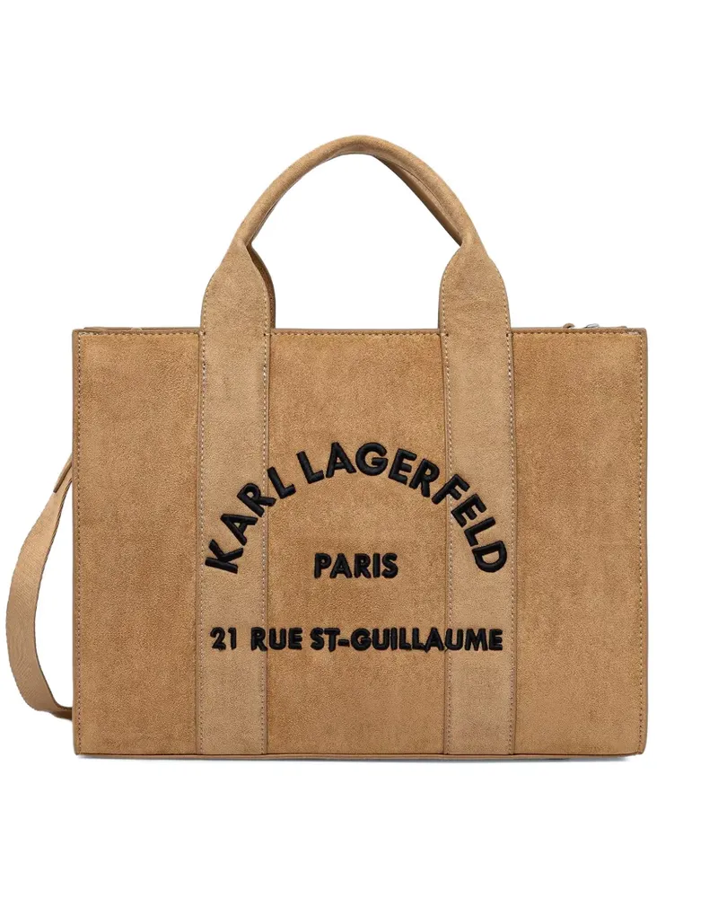 Karl Lagerfeld Rue St-Guillaume Tote Bag mit Logo-Stickerei - Nude Nude