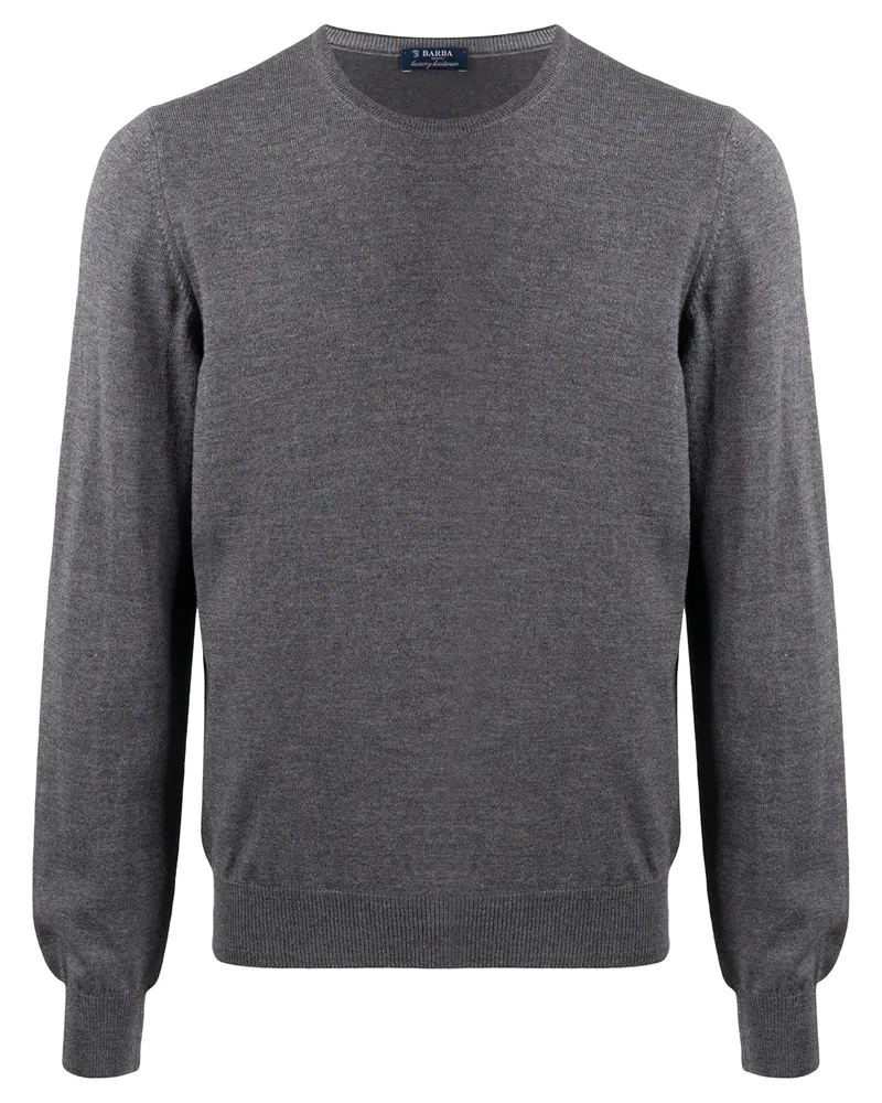 BARBA Pullover mit Rundhalsausschnitt - Grau Grau