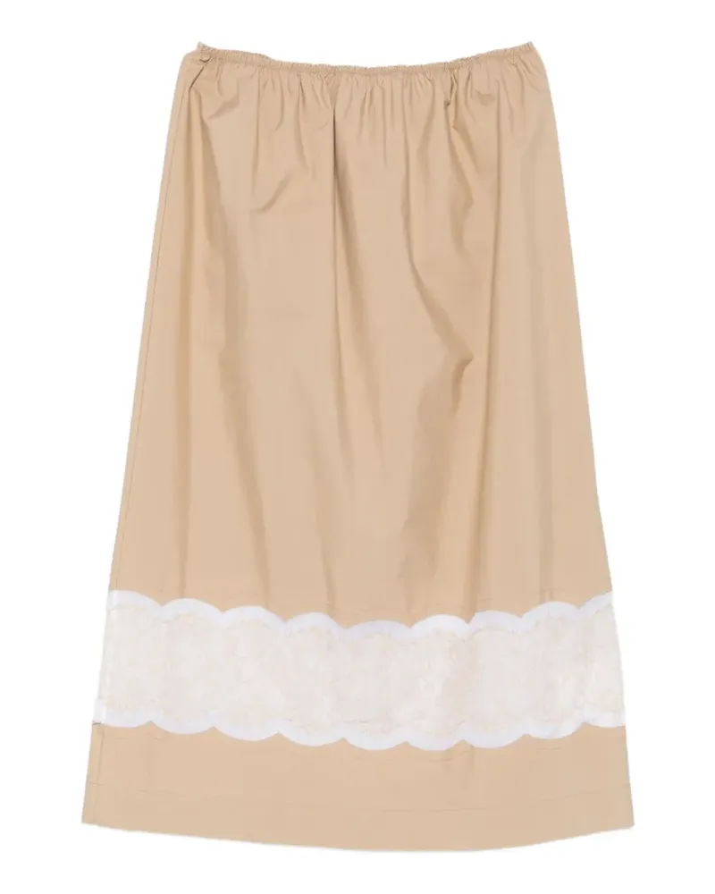 Carven lace-trim midi skirt - Nude Nude