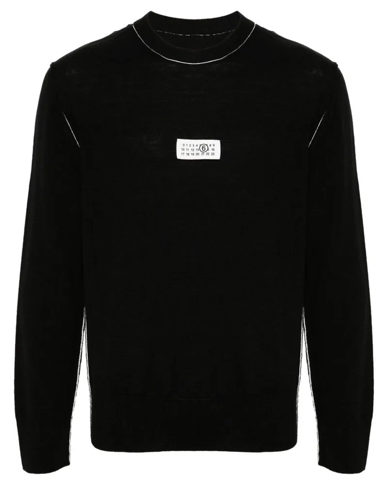 Maison Margiela Fein gestrickter Pullover - Schwarz Schwarz