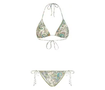 Neckholder-Bikini mit Paisley-Print