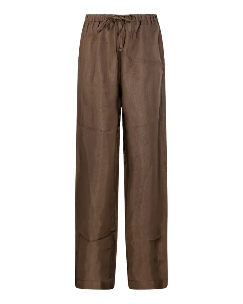Róhe mini-check drawstring trousers - Braun Braun
