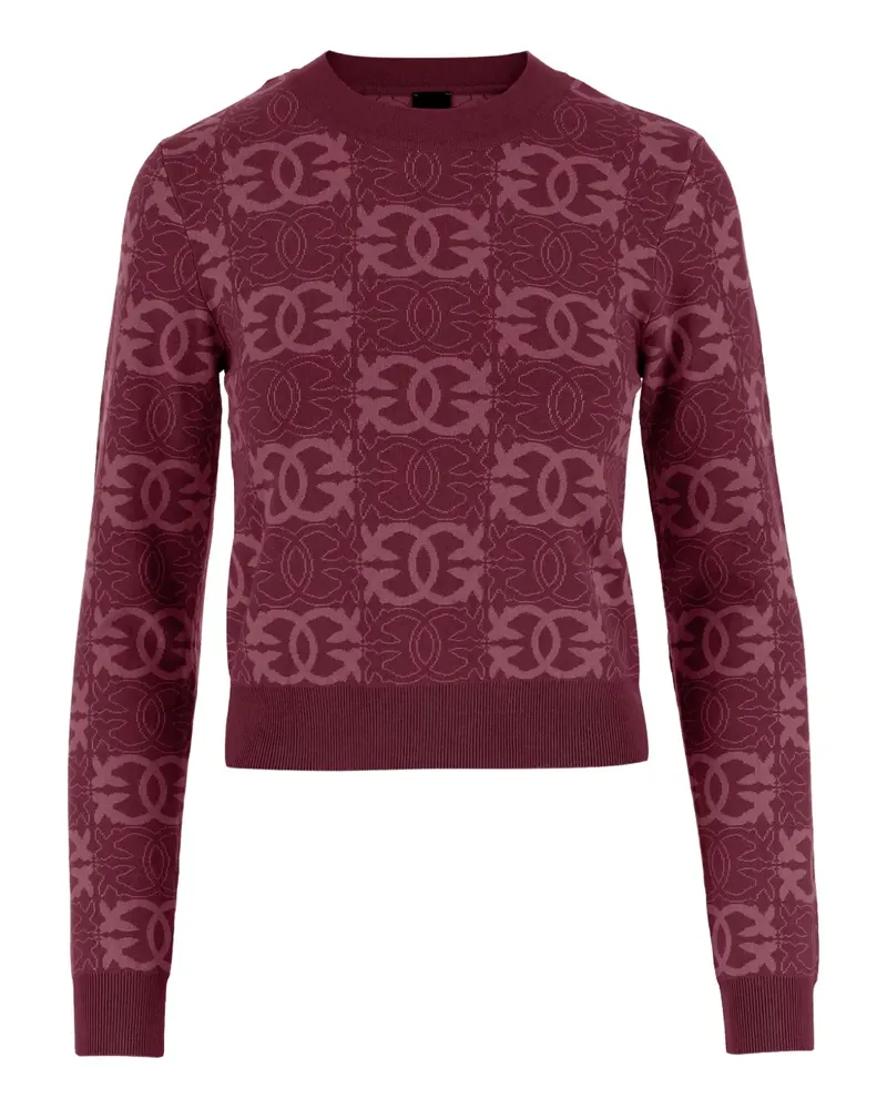 Pinko Rundhals-Pullover mit Love Birds-Print - Rot Rot