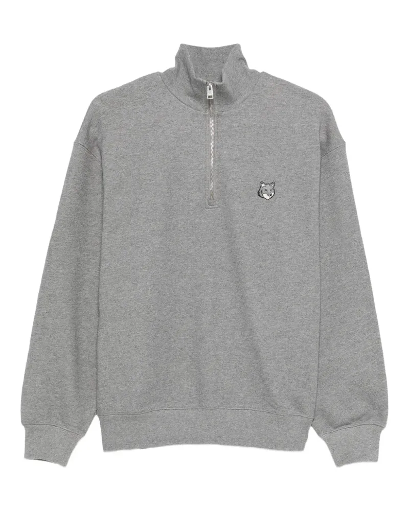 Kitsuné fox-head half-zip sweatshirt - Grau Grau