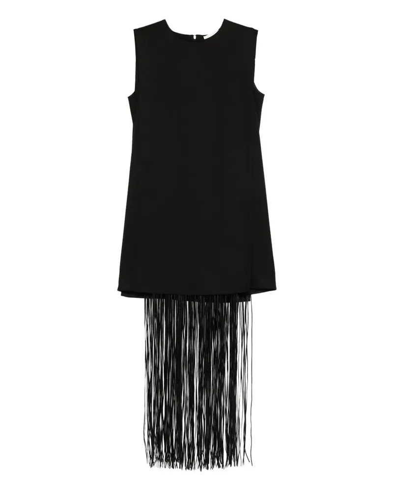 SPORTMAX Trägerkleid mit Fransen - Schwarz Schwarz