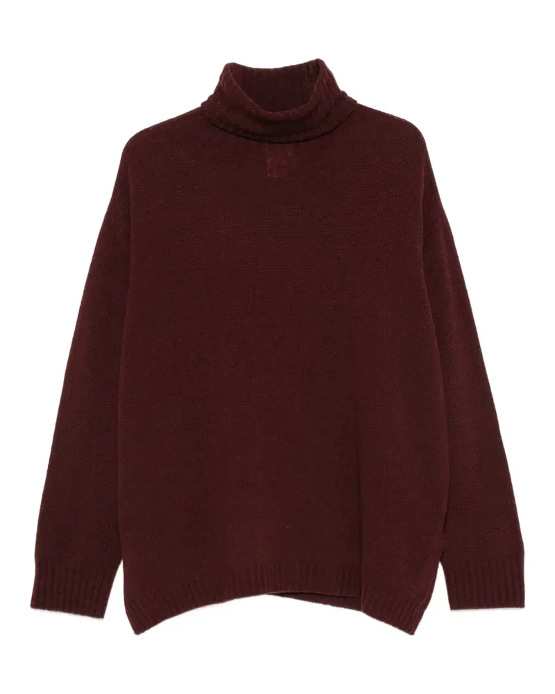 ALYSI turtleneck side-slit sweater - Rot Rot