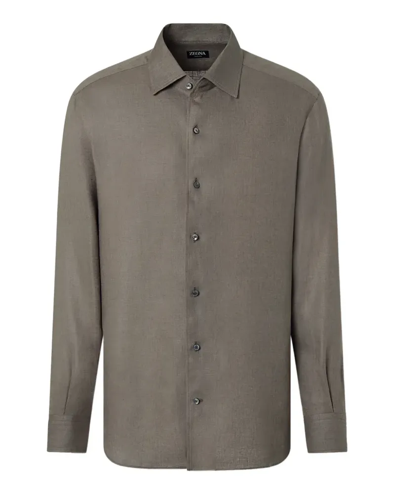 Ermenegildo Zegna Oasi Lino Hemd - Grau Grau