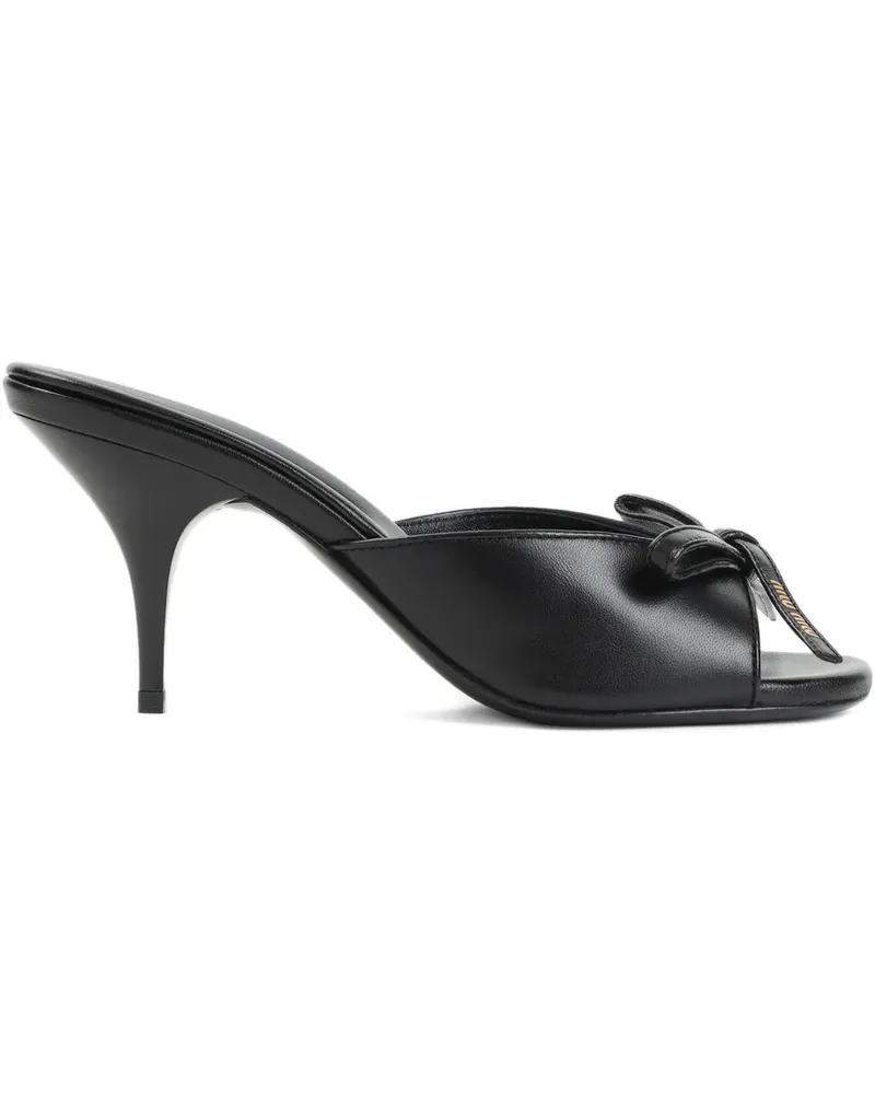 Miu Miu 70mm leather heeled sandals - Schwarz Schwarz