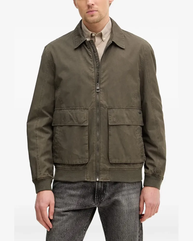 Guess flap-pocket zip-up jacket - Grün Grün