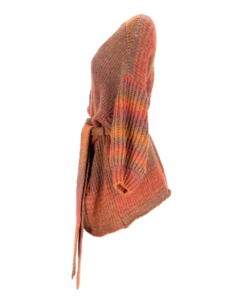 LoveShackFancy belted cardigan - Orange Orange